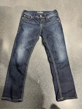 Silver Jean Capris Dark Women’s